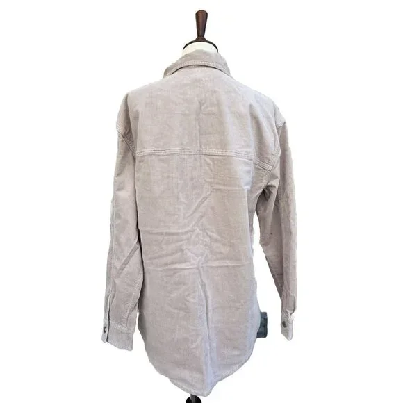GOOD AMERICAN Corduroy Shacket In Bone Size 3/4 L/XL - Picture 3 of 10